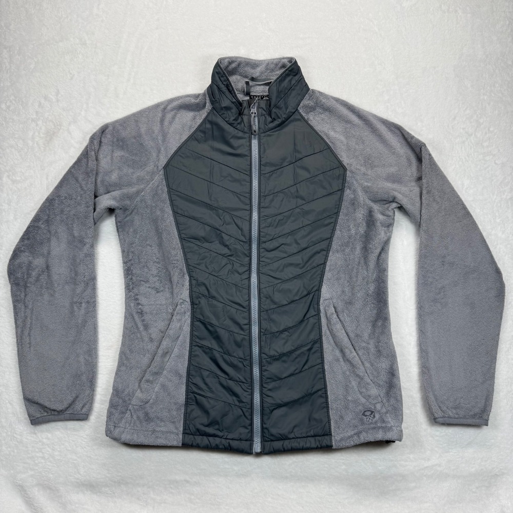 Mountain Hardwear Fleece‎ Jacket Full Zip Puffer Panel Gray Womens M